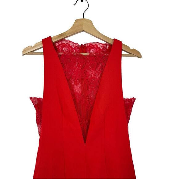 NWT NBD Britney Mini Red Lace Panels Cocktail Sleeveless Dress size small - Picture 7 of 10